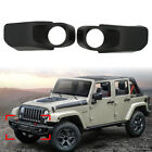 68231962aa-68231963aa 1 Pair New Black Front Bumpe Fog Light Lamp Bezels For Jeep Wrangler 2013-2017