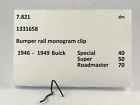 1331658 Gm Buick Special Super Roadmaster Nos Bumper Monogram Clip