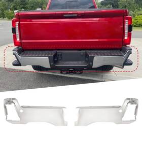 91419r 1firstmotor Chrome Rear Bumper Step For 2023-2025 Ford F250 F350 F450 With Radar Holes Set Of 2