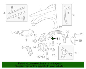 90189-06236 2005-2022 Toyota Fender Liner Grommet Screw Genuine 14pcs