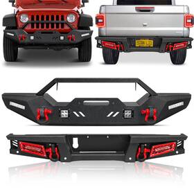 Qg08-jt-hg01 Aaiwa New Steel Front/rear Bumper With Winch Plate For 2020-2024 Jeep Gladiator Jt