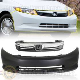 04711tr3a90zz Aftermarket Products Front Bumper Cover And Chrome Grille Kit For 2012 Honda Civic 2pc