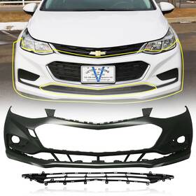 Gm1000a01low Aftermarket Products 2pcs For 2016 2017 2018 Chevy Cruze Front Bumper Cover And Lower Bottom Grille
