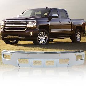 Gm1002845 Aftermarket Products Front Bumper Face Bar For 2014 2015 Chevy Silverado 1500w/ Fog&park Hole Chrome