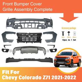 Sstbp250108243 Aftermarket Products Fits Chevy Colorado Z71 2021-2022 Front Bumper Cover Grille Assembly Kit Set