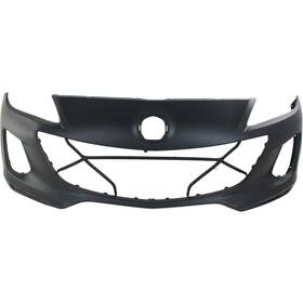 12230049 Aftermarket Replacement Front Bumper Cover For 2012-2013 Mazda 3 With Fog Lamp Holes Primed