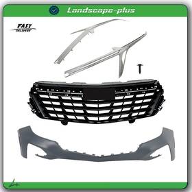 All-carb Ac1893507b For Chevrolet Equinox 2022-2023 Front Upper Bumper Cover Grille Chrome Black
