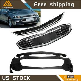 Ml1037680le Antuko Front Bumper Cover&upper Lower Grill Grille For Chevrolet Malibu 2016 2017 2018