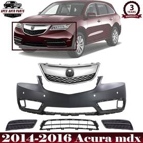 Apex Auto Parts 615343948836 Front Bumper Cover Fascia Paintable And Grille Assembly For 2014-2016 Acura Mdx
