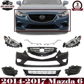 Apex Auto Parts 723650445426 Front Bumper Cover Fascia And Grille Assembly Kit For 2014-2017 Mazda 6