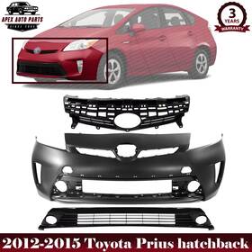 Apex Auto Parts 723650499726 Front Bumper Cover Fascia Paintable And Grille Assembly For 2012-2015 Toyota Prius