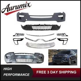 Aurumix Auot002557a B C Front Bumper Cover Complete Kit With Fog Lights Fits 2018-2019 Ford Explorer