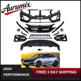 Aurumix Auot002821a B C For 2020 2021 Honda Civic Hatchback Front Bumper Cover Kit With Grille And Fog Light