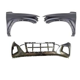 Jhfet2026l Austin Car Parts Jhbut10047 R Front Upper Bumper Cover Rh Lh Side Fender Fit 2022-2024 Hyundai Tucson Primed