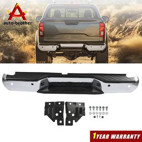 Ni1103127 Autobrother Chrome Rear Step Bumper Assembly For 2005-2021 Nissan Frontier With Sensor Hole