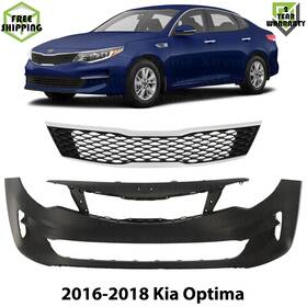 14408683 Autoelements Usa Front Bumper Cover Primed Plastic And Grille Assembly Kit For 2016-2018 Kia Optima