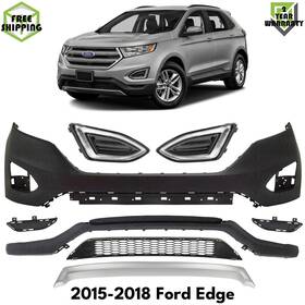16547243 Autoelements Usa Front Bumper Cover Primed Plastic And Fog Lights Kit For 2015-2018 Ford Edge