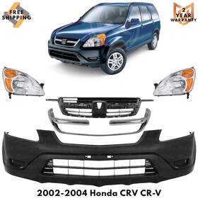 16558241 Autoelements Usa Front Bumper Cover And Grille Assembly Kit For 2002-2004 Honda Cr-v