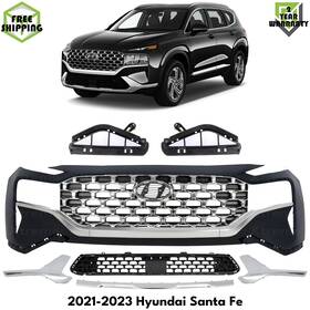 17829757 Autoelements Usa Front Bumper Cover Primed And Grille Assembly Kit For 2021-2023 Hyundai Santa Fe