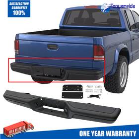 5fc76gw7 Autopartszone4usa Steel Rear Step Bumper Assembly Compatible With Dodge Dakota 1997-2004 Black