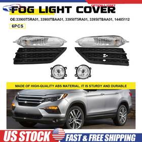 33900t5ra01 Auxito For Honda Pilot 16-18 Front Bumper Signal Lamp Led Fog Light With Cover Bezel 6-60x