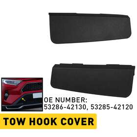 53286-42130 Auxito Fit 2019 2020 2021 Toyota Rav4 Pair Front Bumper Tow Trailer Hook Eye Covers Cap