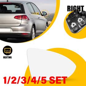 5g0857522 Auxito Mirror Glass For 2015-21 Vw Gti Golf 2015-19 Sportwagen Right Heated 1-5set