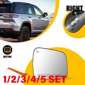 68082636ab Auxito Mirror Glass Heated Passenger For 2011-2022 Grand Cherokee Dodge Durango 1-5set