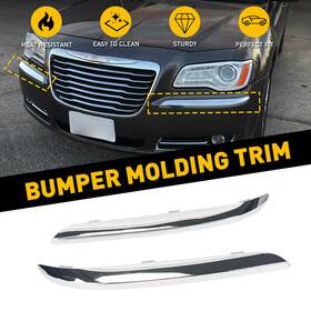 68127941ab Auxito Front Bumper Molding Trim Insert Set Chrome For 2011-2014 Chrysler 300