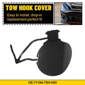 71104-t5h-h50 Auxito Front Bumper Tow Hook Eye Cover Cap Black For Honda Fit 2018-2019 #71104-t5h-h50