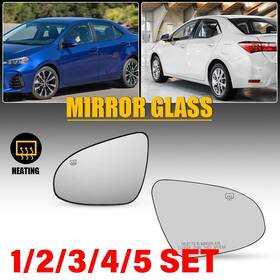 87961-02f30 Auxito Left And Right Mirror Glass Heated With Backing For Toyota Corolla 2014-2019 1-5set