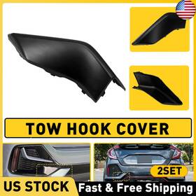 Tckg-civic-17-21 Auxito 2xrear Bumper Tow Hook Cover Cap For Honda Civic 16-21 Hatchback 71506tgga00