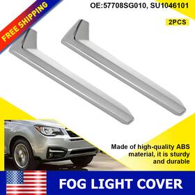 Xpd-xzd-56541 Auxito Left Right Chrome Fog Light Lamp Covers For 2017-2018 Subaru Forester Lh Rh 2pcs