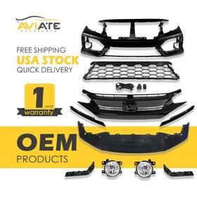 Lsot002821a Aviate-autoparts B C For 2020-2021 Honda Civic Hatchback 12x Front Bumper Kit With Grille And Fog Light