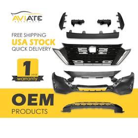 Aviate Mtot003467a B C For 2024-2025 Nissan Sentra S Sv Front Bumper Cover Set And Fog Bezel Grille/6pc