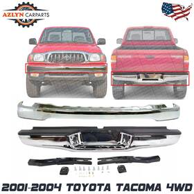 Pbd751613 Azlyn Carparts New Front And Rear Bumper Chrome Steel Assembly For 2001-2004 Toyota Tacoma 4wd