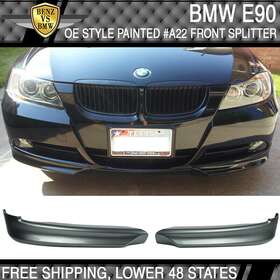 Benz-vs-bmw 848524064920 Usa Stock 06-08 E90 Oe Painted #a22 Sparkling Graphite Metallic Front Splitter
