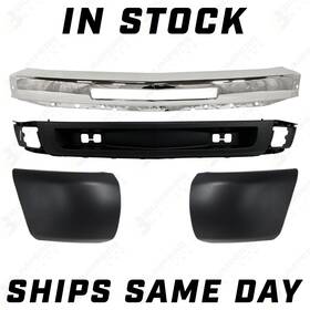 Gm1002831 Bumpers That Deliver New Chrome Front Face Bar Deflector Ends 4pc Kit For 2007-2013 Chevy Silverado