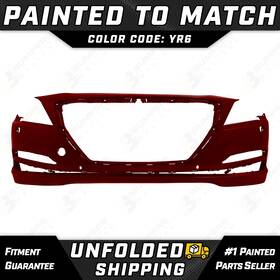 Hy1000208 Bumpers That Deliver New Painted Yr6 Red Unfolded Front Bumper Cover For 2015-2016 Hyundai Genesis