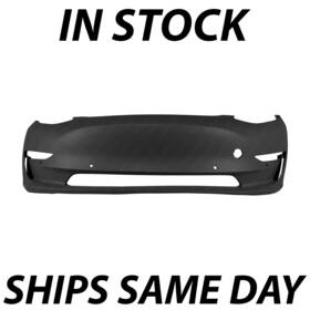 Ta1000101 Bumpers That Deliver New Primered Front Bumper Cover Fascia For 2017-2022 Tesla Model 3 With 6 Sensors