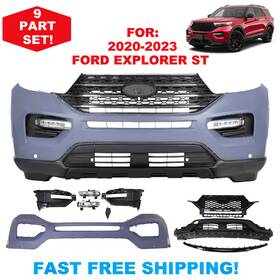 Fd6200069t Carparts Love Auto Front Bumper Upper Lower Park Sensor Holes Fit For 2020-2023 Ford Explorer St