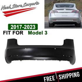 Carparts Love Auto Kmtot002927 Rear Bumper Cover With Park Sensor Holes Fits 2017-2021 2022 Tesla 3 Model