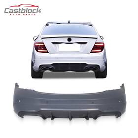 20488093479999 Castblock For 2012 2015 Mercedes-benz C250 C300 C350 W204 Amg Style Rear Bumper Kit With Pdc