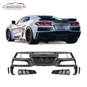 B-rbp-c8z06-20up Castblock Fit 2020 Chevy Corvette C8 Stingray Z06 Style Rear Bumper Cover Body Kit