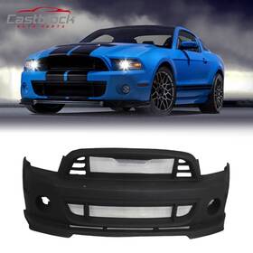 Fz-bkp-fm13gt500-f Castblock Fz-bkp-fm13gt500-f&hg&blf For 10-14 Ford Mustang Front Bumper Cover Gt500 Style Conversion With Grill Lip