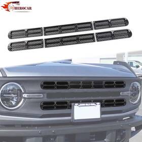 20241018-21yp Cherocar 6pcs Front Mesh Grill Trim Guard Exterior Cover For Ford Bronco 21 Carbon Fiber
