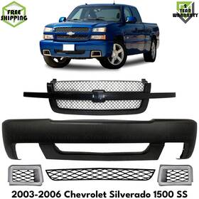 9603508 Chrome-zone Auto Front Bumper Cover Primed And Grille Assembly Kit For 2003-07 Chevy Silverado 1500