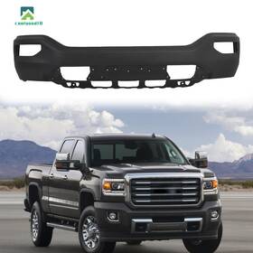 Cg724734ld Coolgood18 Steel Front Bumper Without Sensors Holes For Sierra 1500 2016-2018 Painted Black