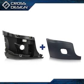 Ht-02bup5951rgy Crossdesign Bumper Reinforcement And Cover With Fog Hole Rightside Fit For Freightliner Cascadia