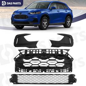 Hd6220337 Dasparts For 2023-2025 Honda Hr-v Front Bumper Grille Set With Fog Light Cover Primed Black